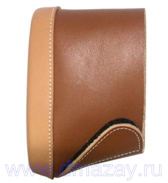Амортизатор (затыльник) съемный для приклада Pachmayr® Deluxe Classic Leather Brown Slip On Pads Medium  #04512 кожаный средний коричневый    